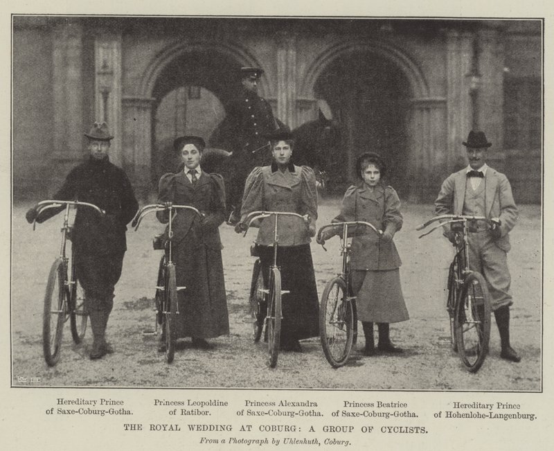 The Royal Wedding at Coburg, a Group of Cyclists by English Photographer