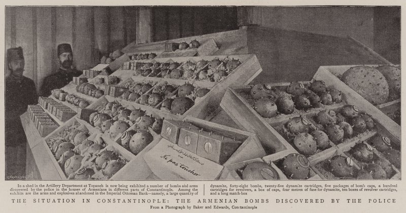 The Situation in Constantinople, the Armenian Bombs discovered by the Police by English Photographer
