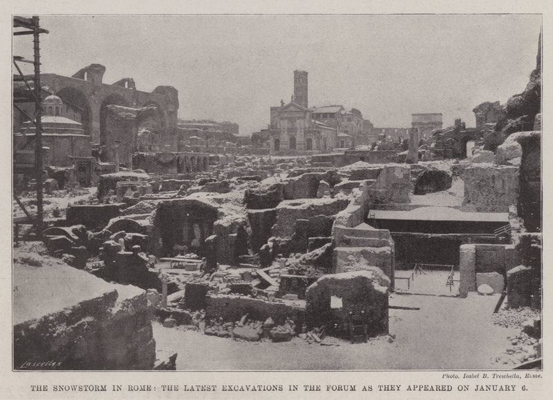 The Snowstorm in Rome, the Latest Excavations in the Forum as they appeared on 6 January by English Photographer