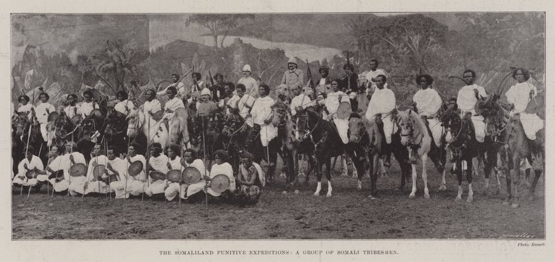The Somaliland Punitive Expeditions, a Group of Somali Tribesmen by English Photographer