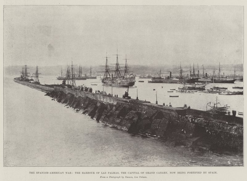The Spanish-American War, the Harbour of Las Palmas, the Capital of Grand Canary, Now Being Fortified by Spain by English Photographer