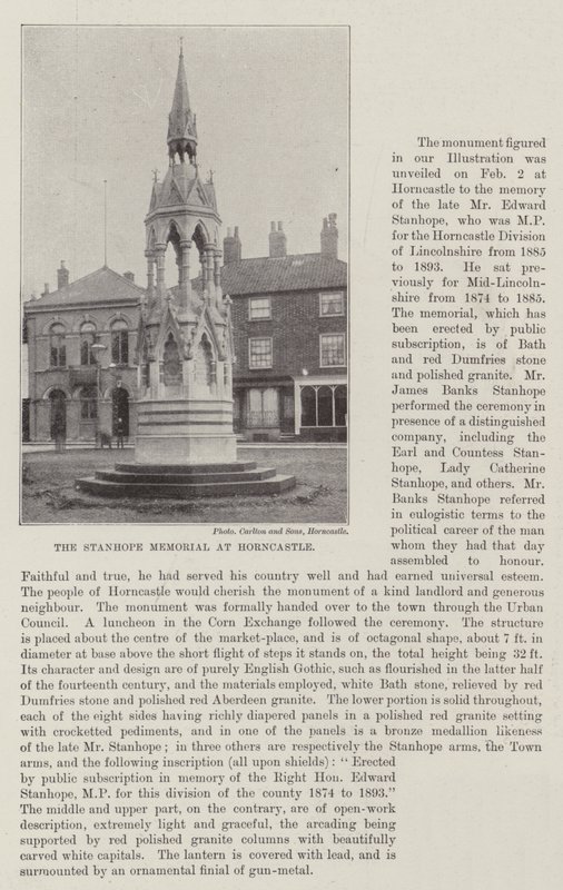 The Stanhope Memorial at Horncastle by English Photographer