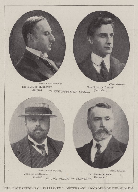 The State Opening of Parliament, Movers and Seconders of the Address by English Photographer