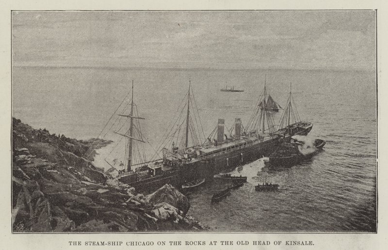 The Steam-Ship Chicago on the Rocks at the Old Head of Kinsale by English Photographer