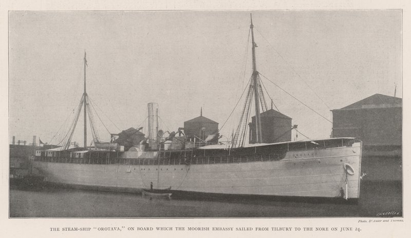 The Steam-Ship Orotava, on Board which the Moorish Embassy sailed from Tilbury to the Nore on 24 June by English Photographer