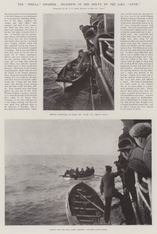 The Stella Disaster, Incidents of the Rescue by the RMS Lynx by English Photographer