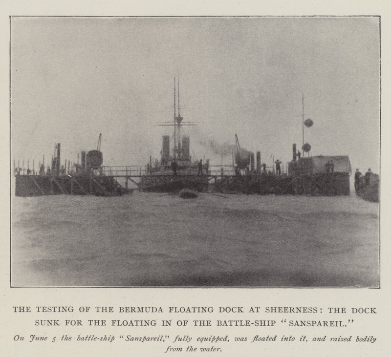 The Testing of the Bermuda Floating Dock at Sheerness by English Photographer