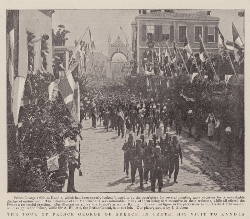 The Tour of Prince George of Greece in Crete, his Visit to Kandia by English Photographer