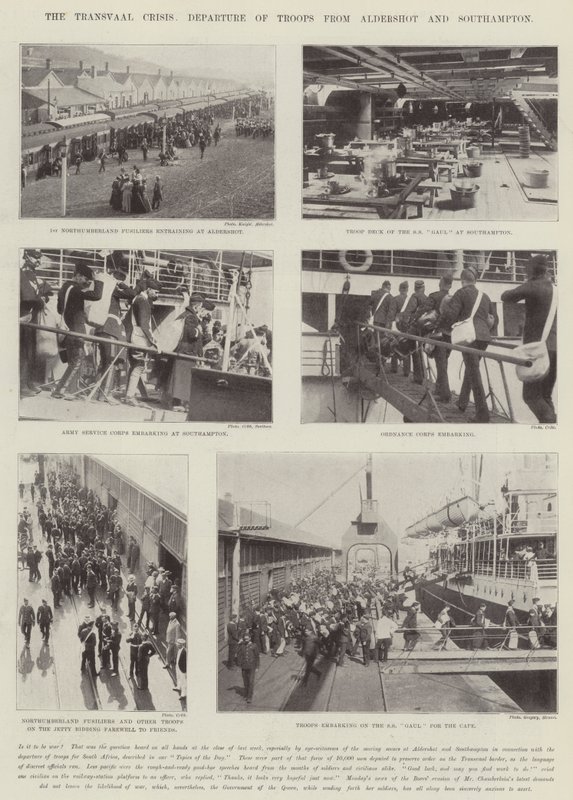 The Transvaal Crisis, Departure of Troops from Aldershot and Southampton by English Photographer