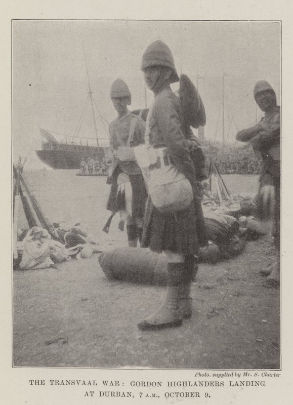The Transvaal War, Gordon Highlanders Landing at Durban, 7 am, 9 October by English Photographer