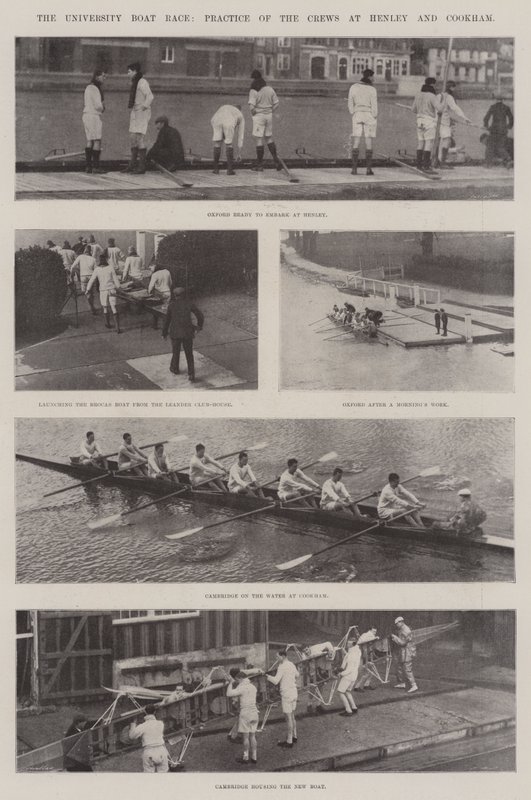 The University Boat Race, Practice of the Crews at Henley and Cookham by English Photographer