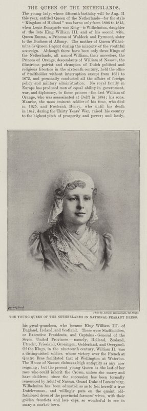 The Young Queen of the Netherlands in National Peasant Dress by English Photographer