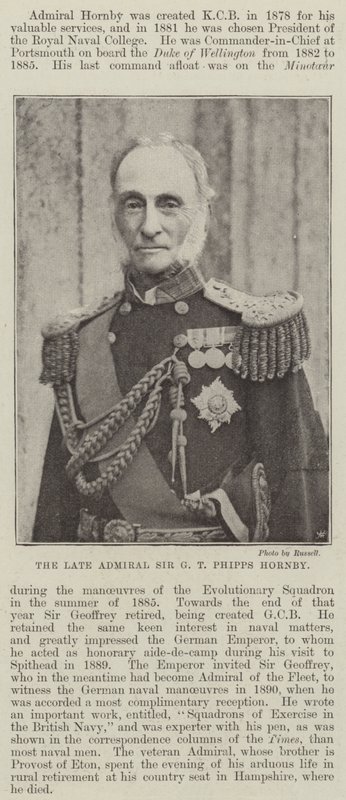 The late Admiral Sir G T Phipps Hornby by English Photographer