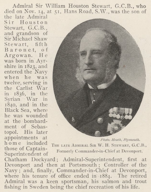 The late Admiral Sir W H Stewart, GCB, formerly Commander-in-Chief at Devonport by English Photographer