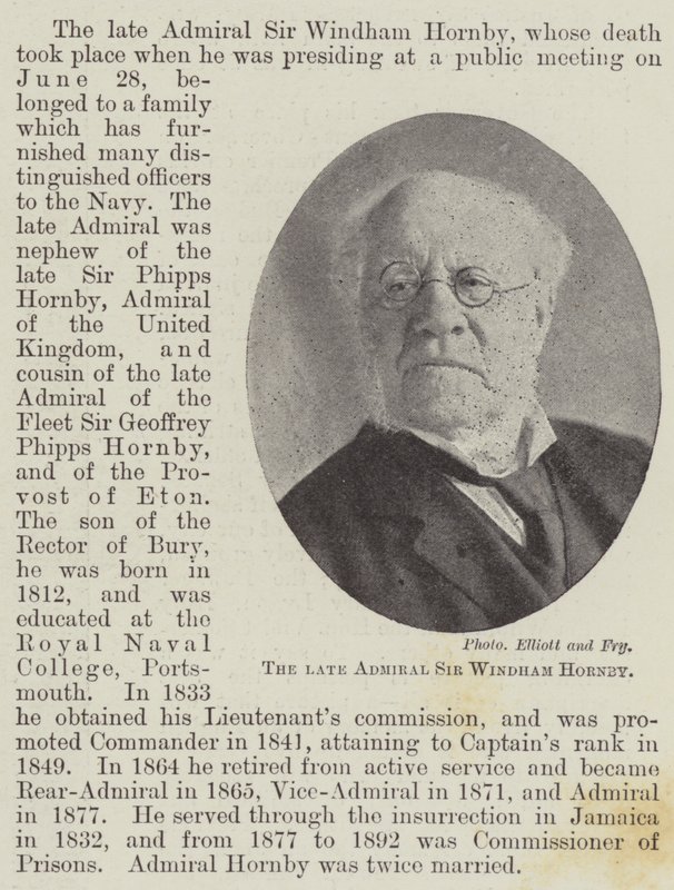 The Late Admiral Sir Windham Hornby by English Photographer