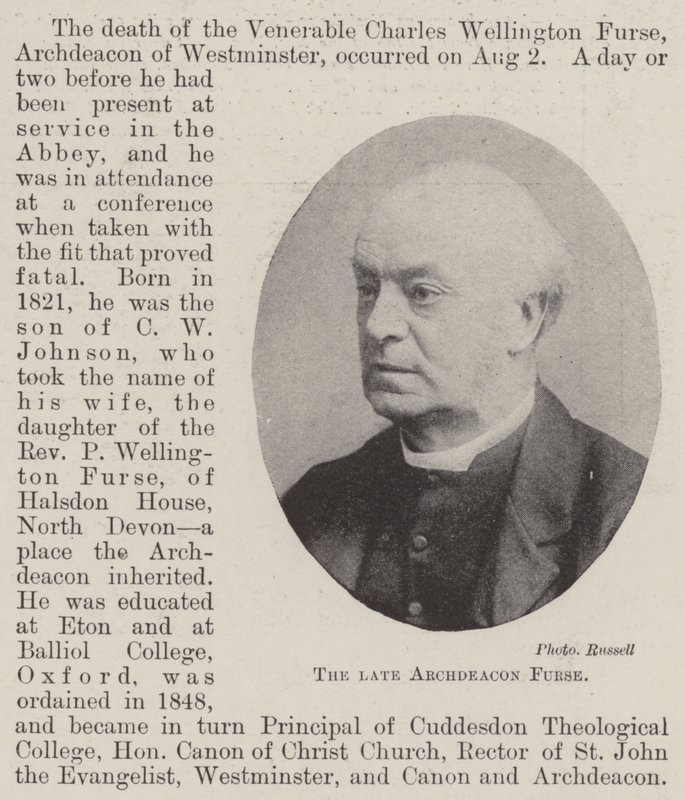 The Late Archdeacon Furse by English Photographer