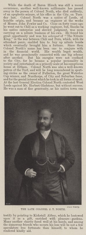 The late Colonel J T North by English Photographer