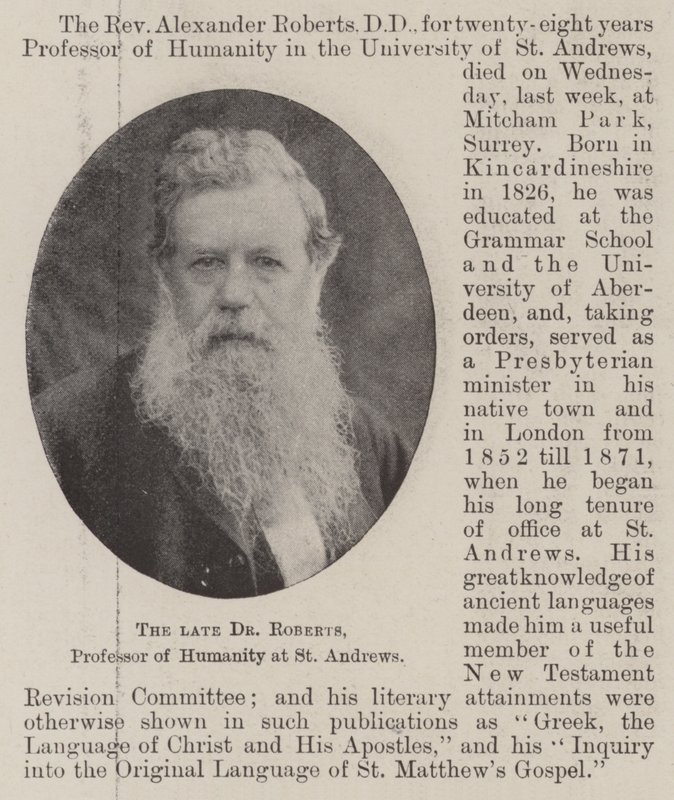 The Late Dr Roberts, Professor of Humanity at St Andrews by English Photographer