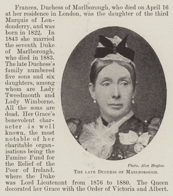 The late Duchess of Marlborough by English Photographer