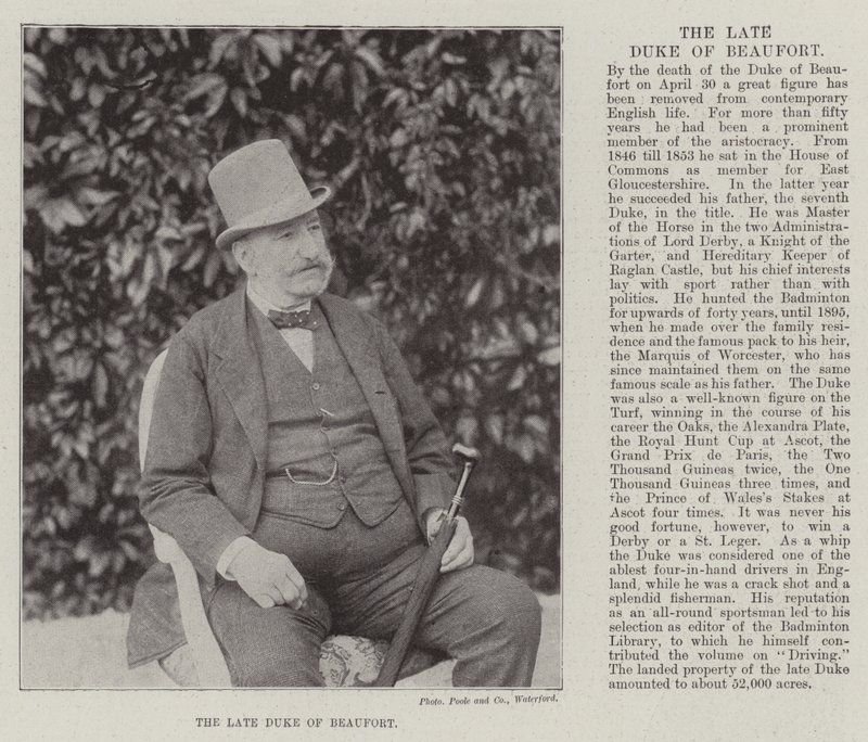 The late Duke of Beaufort by English Photographer