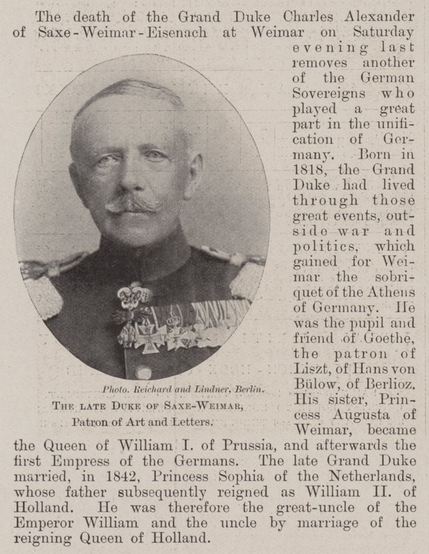 The late Duke of Saxe-Weimar, Patron of Art and Letters by English Photographer