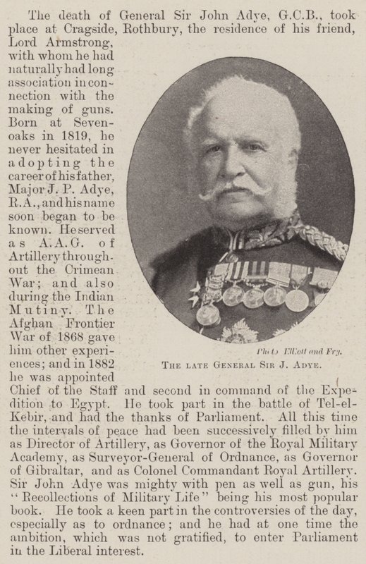 The Late General Sir J Adye by English Photographer
