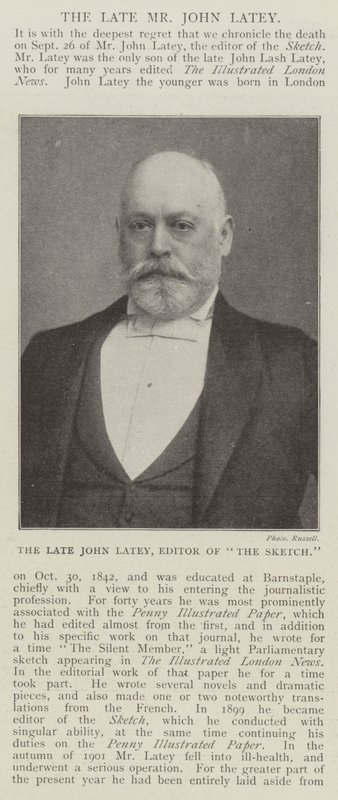 The Late John Latey, Editor of The Sketch by English Photographer