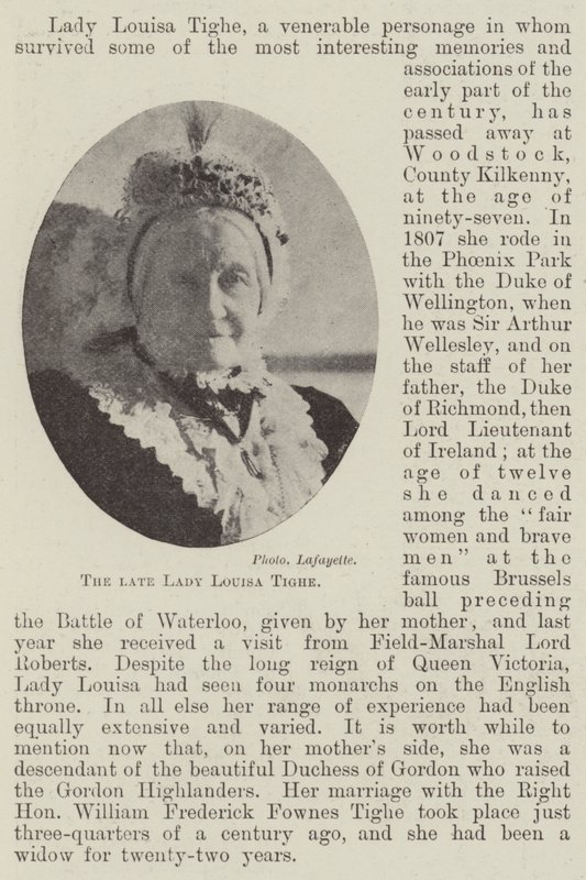 The late Lady Louisa Tighe by English Photographer