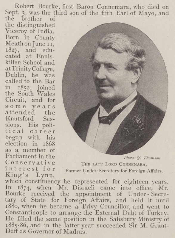 The late Lord Connemara, Former Under-Secretary for Foreign Affairs by English Photographer
