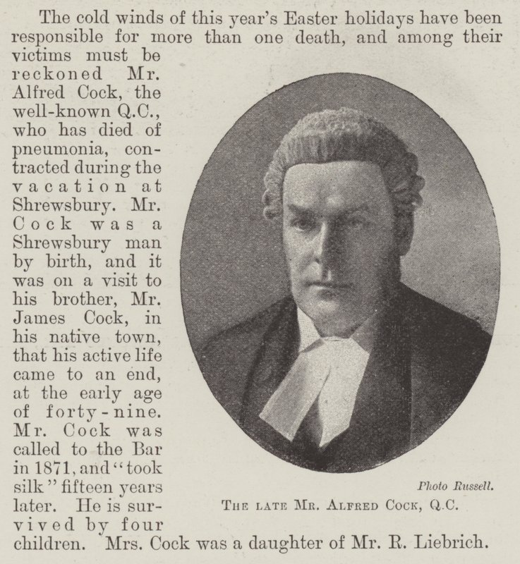Mr Alfred Cock, QC by English Photographer