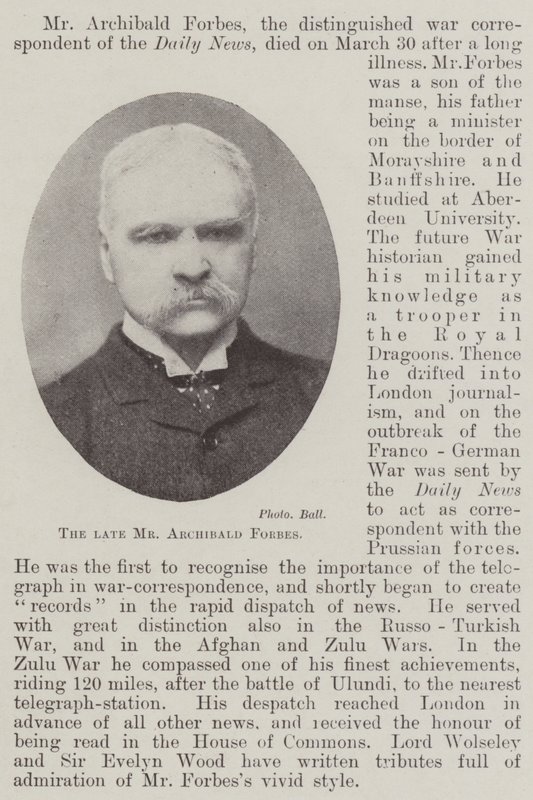 The late Mr Archibald Forbes by English Photographer