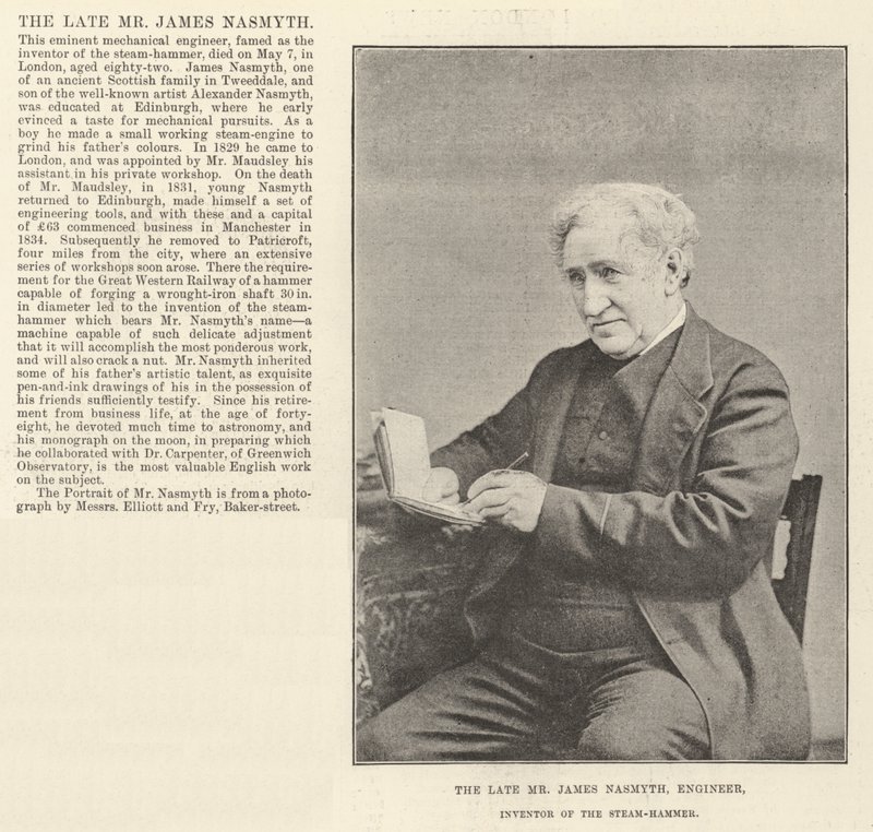 The late Mr James Nasmyth, Engineer, Inventor of the Steam-Hammer by English Photographer