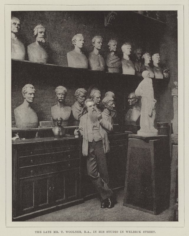 The late Mr T Woolner, RA, in his Studio in Welbeck Street by English Photographer