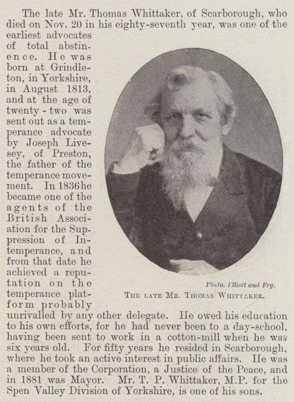 The Late Mr Thomas Whittaker by English Photographer