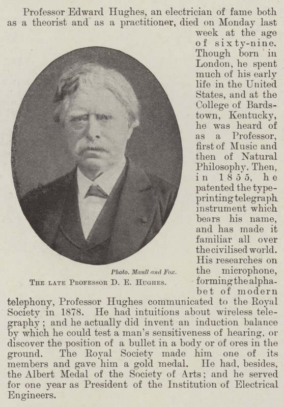 The late Professor D E Hughes by English Photographer
