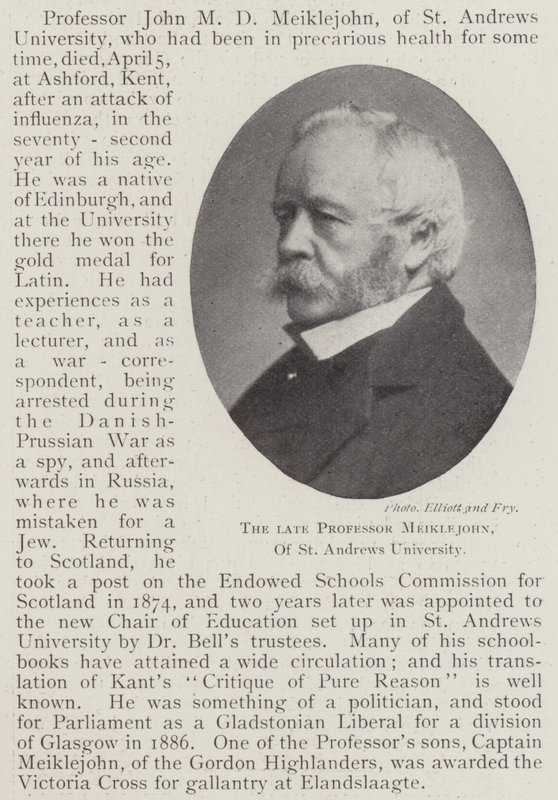 The Late Professor Meiklejohn, of St Andrews University by English Photographer