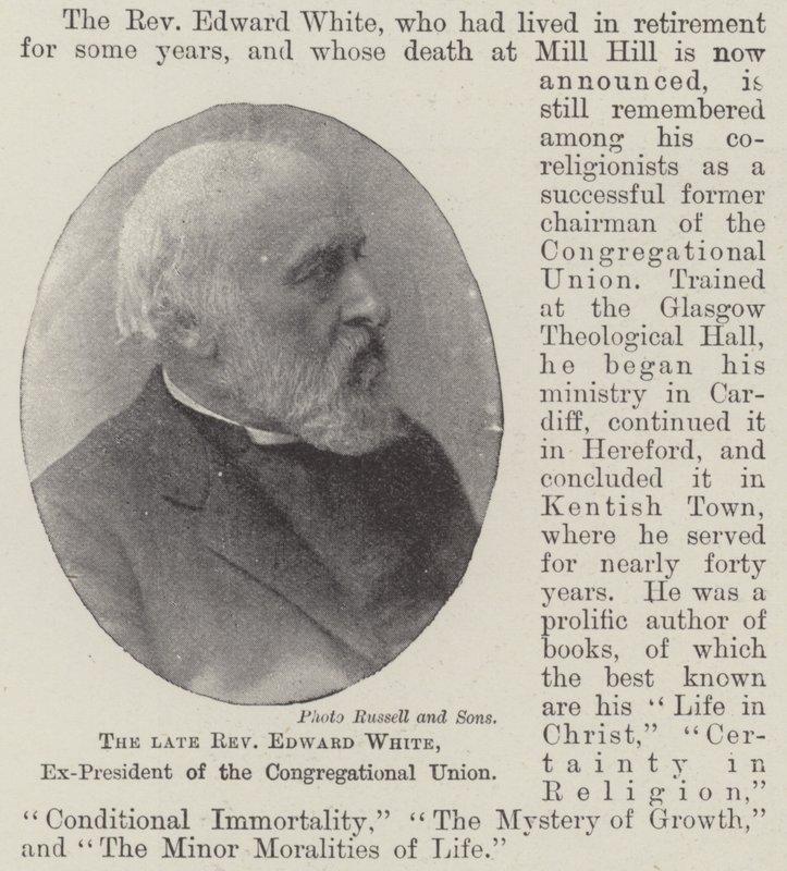 The Late Reverend Edward White, Ex-President of the Congregational Union by English Photographer