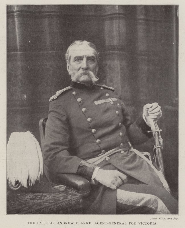 The late Sir Andrew Clarke, Agent-General for Victoria by English Photographer