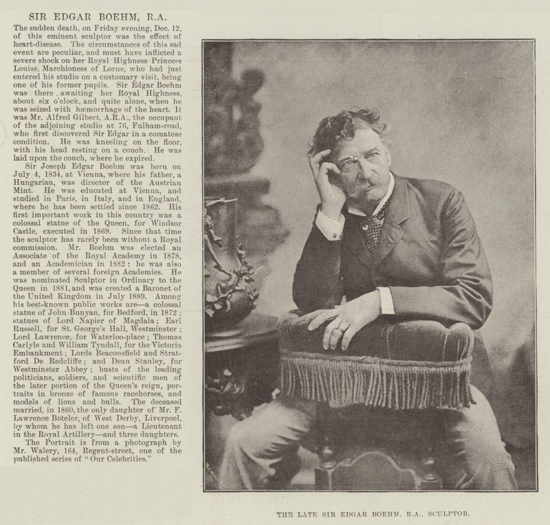 The Late Sir Edgar Boehm, RA, Sculptor by English Photographer