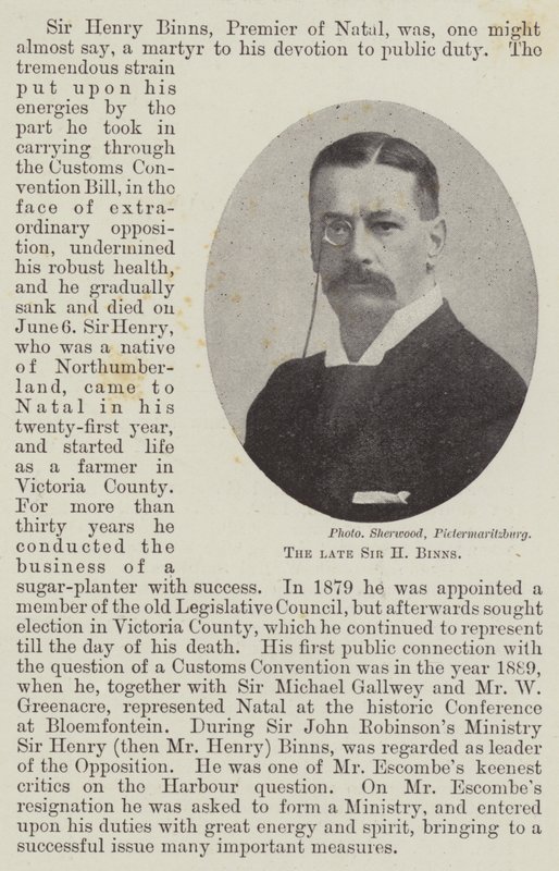The Late Sir H Binns by English Photographer