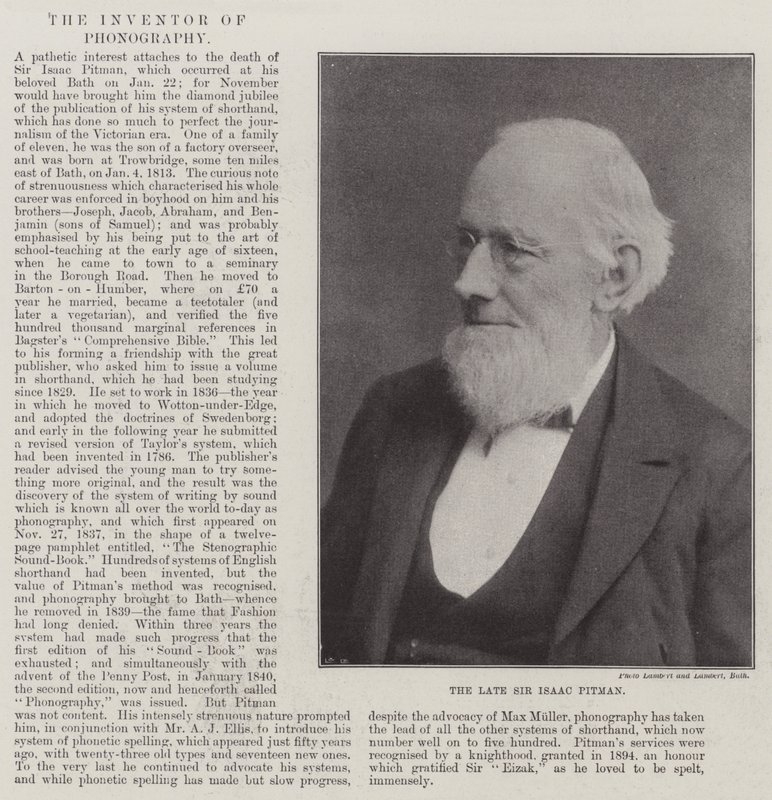 The Late Sir Isaac Pitman by English Photographer