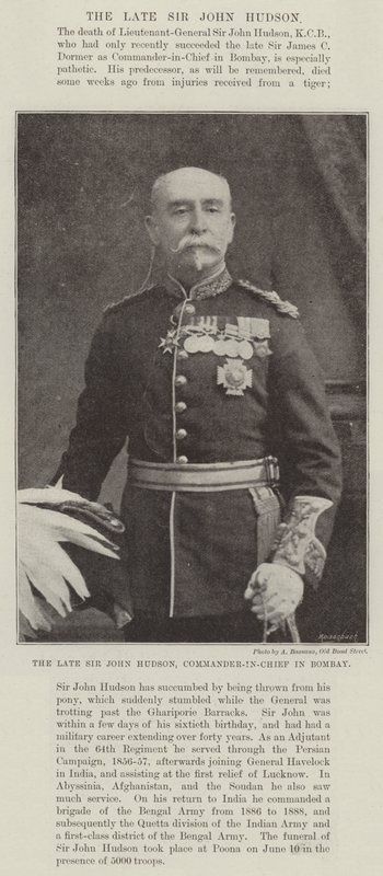 The late Sir John Hudson, Commander-in-Chief in Bombay by English Photographer