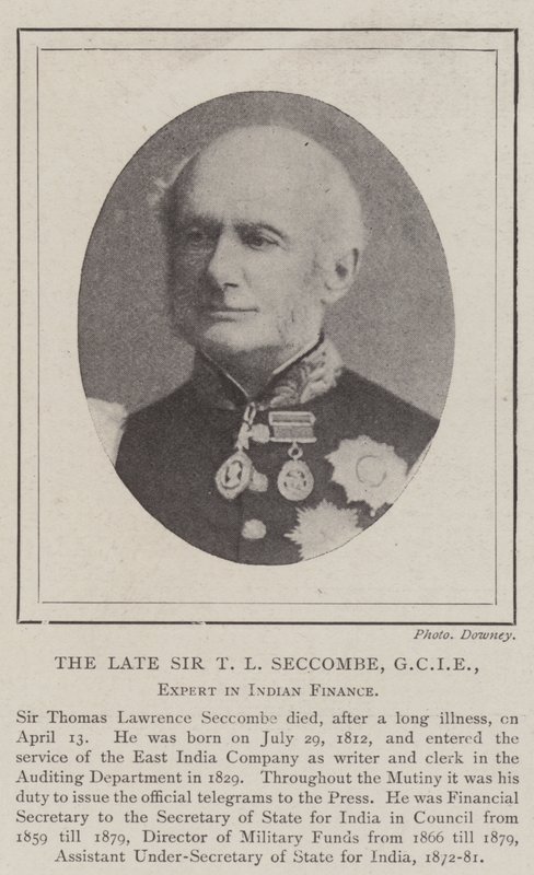 The Late Sir T L Seccombe, GCIE, Expert in Indian Finance by English Photographer