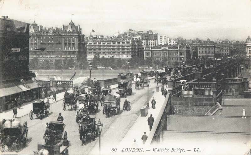 Traffic Passing Over Waterloo Bridge by English Photographer