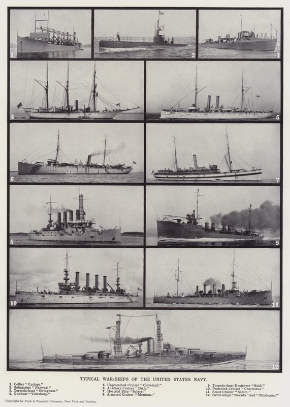Typical War-Ships of the United States Navy by English Photographer
