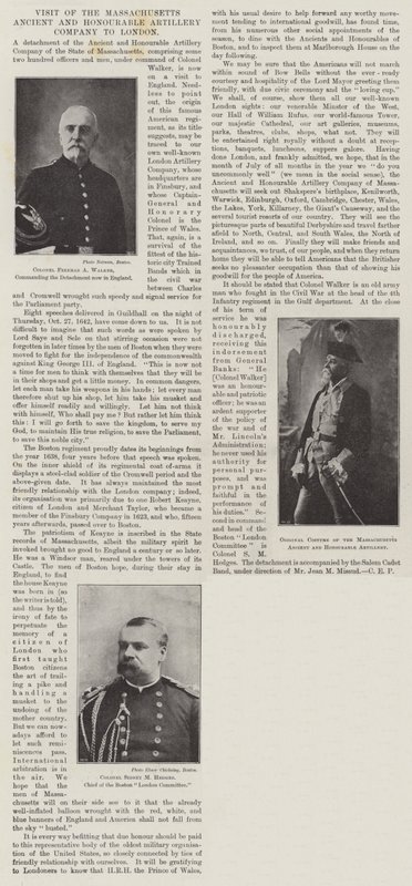 Visit of the Massachusetts Ancient and Honourable Artillery Company to London by English Photographer