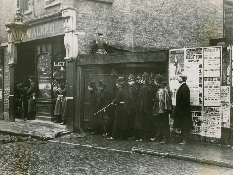 Winston Churchill at the Siege of Sidney Street by English Photographer