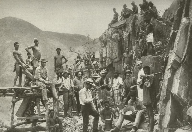 Work on an early gold-mine in the Rand by English Photographer