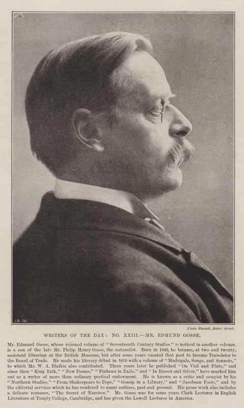 Writers of the Day, Mr Edmund Gosse by English Photographer