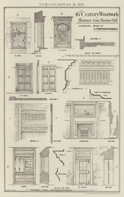 16th Century Woodwork, illustrated from Haddon Hall by English School